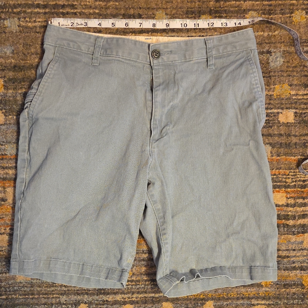 Dockers Men's Flat Front Blue Gray Shorts Size 30